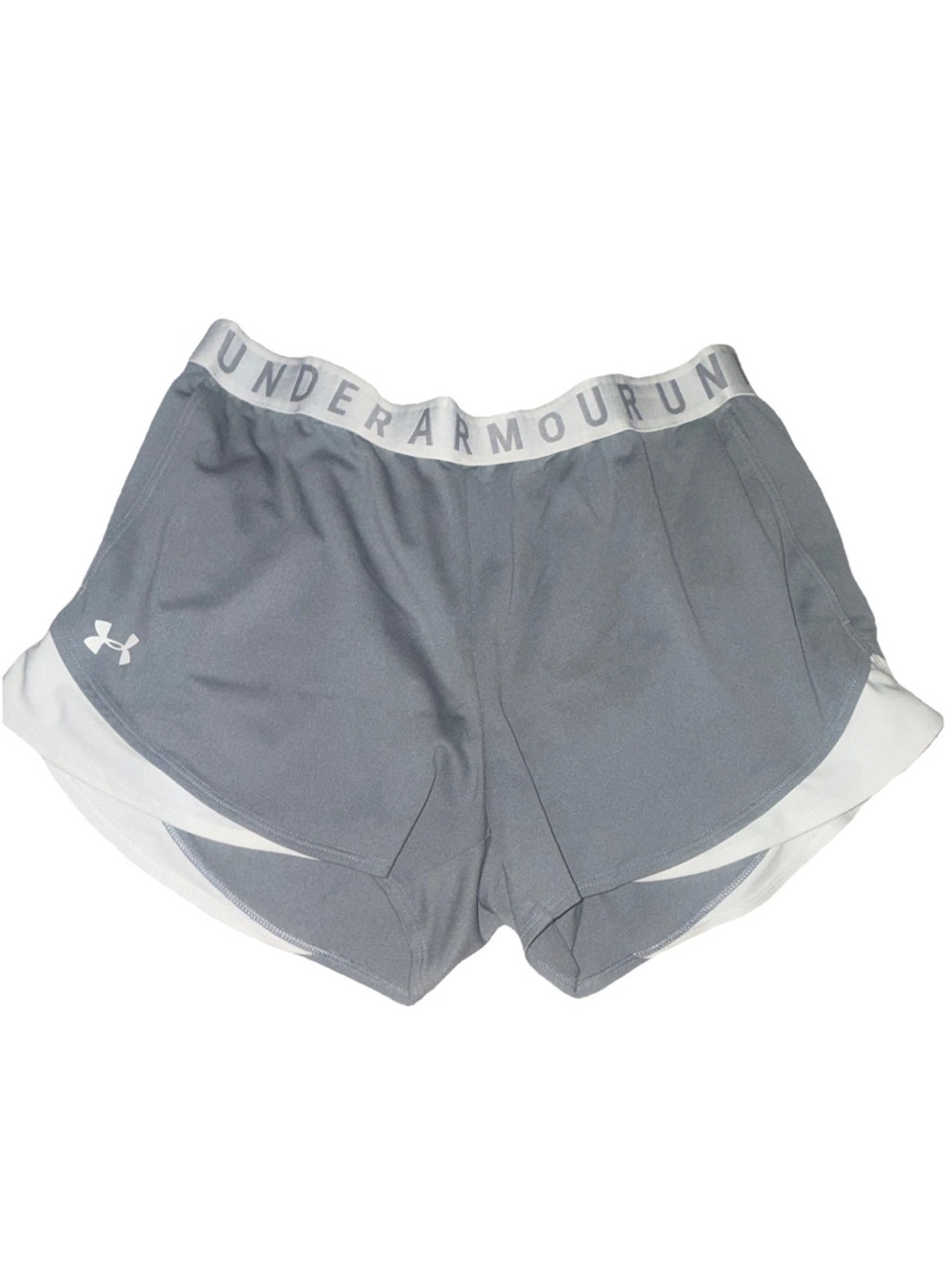 Under Armour Gray Women's Athletic Shorts with White Trim